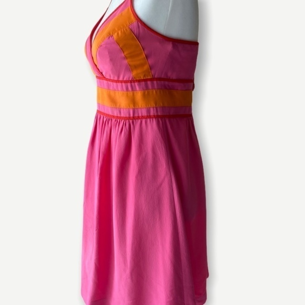 Trina Turk Orange Silk Spaghetti Ties Dress Sz.M - Picture 2 of 11